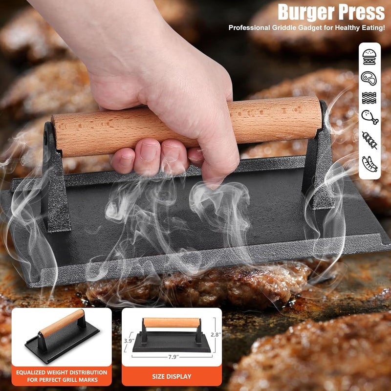 RINPIR 42pcs Griddle Accessories Kit for Blackstone, Flat Top Grill Spatula Set with Enlarged Spatulas, Melting Dome and Burger Press, Professional Hibachi Tools Gifts for Outdoor BBQ Teppanyaki - Image 4